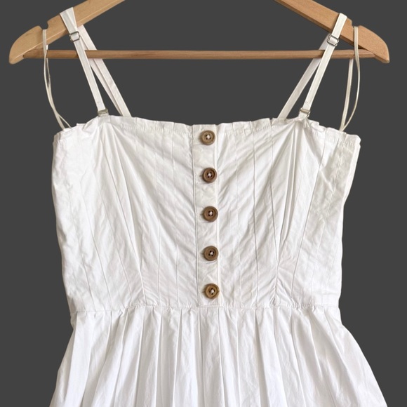 FREE PEOPLE 100% Cotton Feminine Versatile Lilah Pleated Tube Midi Dress Sz M - Picture 4 of 11